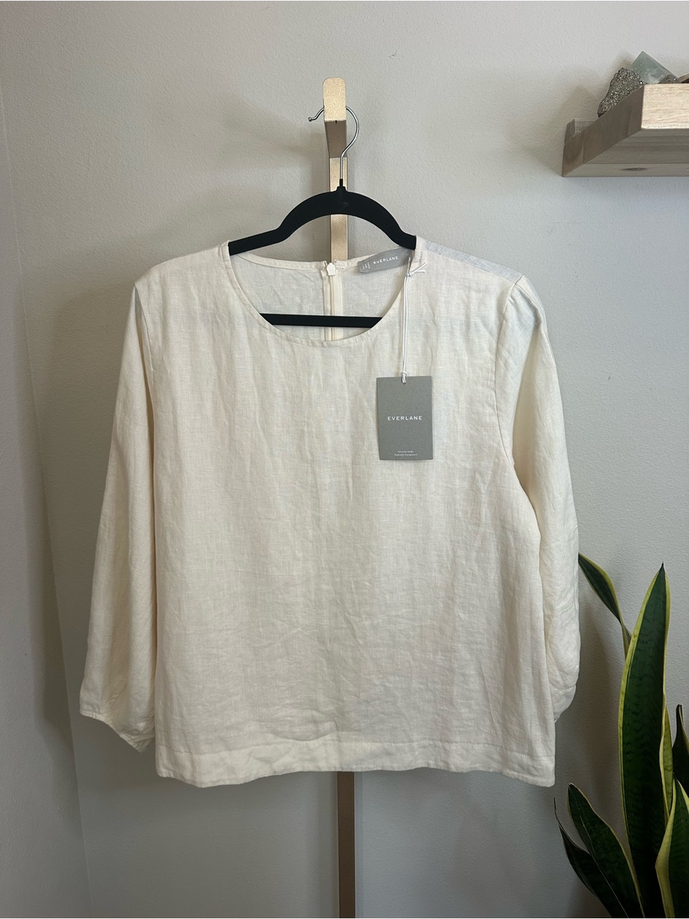 Everlane | Cream balloon Sleeve Linen Shirt
